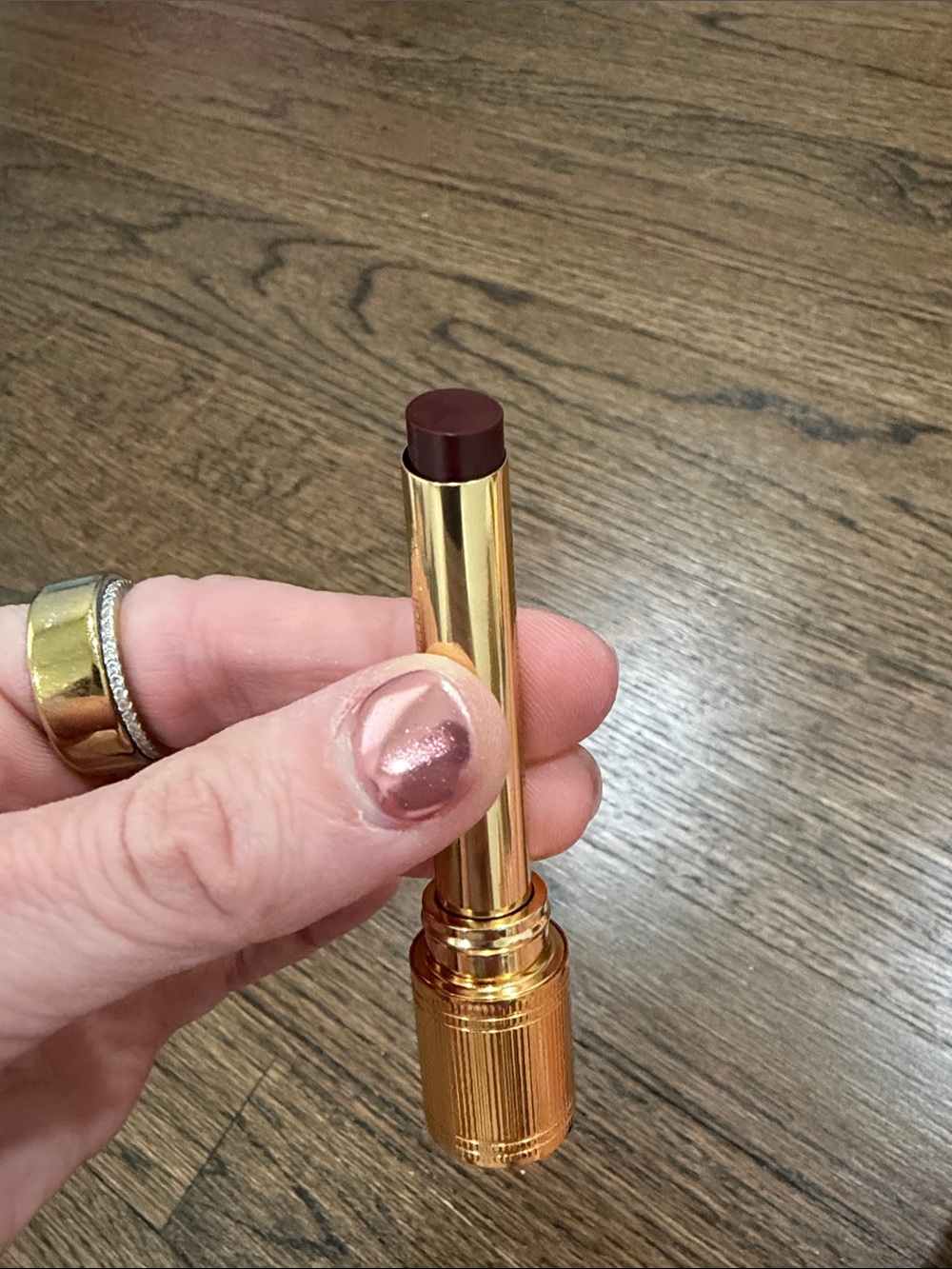 Gucci Deep Burgundy Lipstick in Gold Case